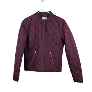 Orvis Jacket Womens S Small Burgundy Quilted Bomber Zip Pockets Lightweight‎